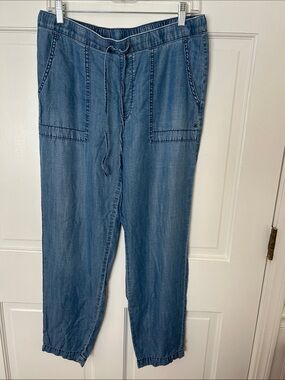 Chico's Light Blue Relaxed Drawstring Tencel Denim Pants - .5